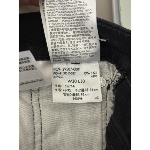 Levis 502 Jeans Men 30"x30" (27 Actual Inseam) Black Taper Fit Pants Native Cali - Picture 8 of 10